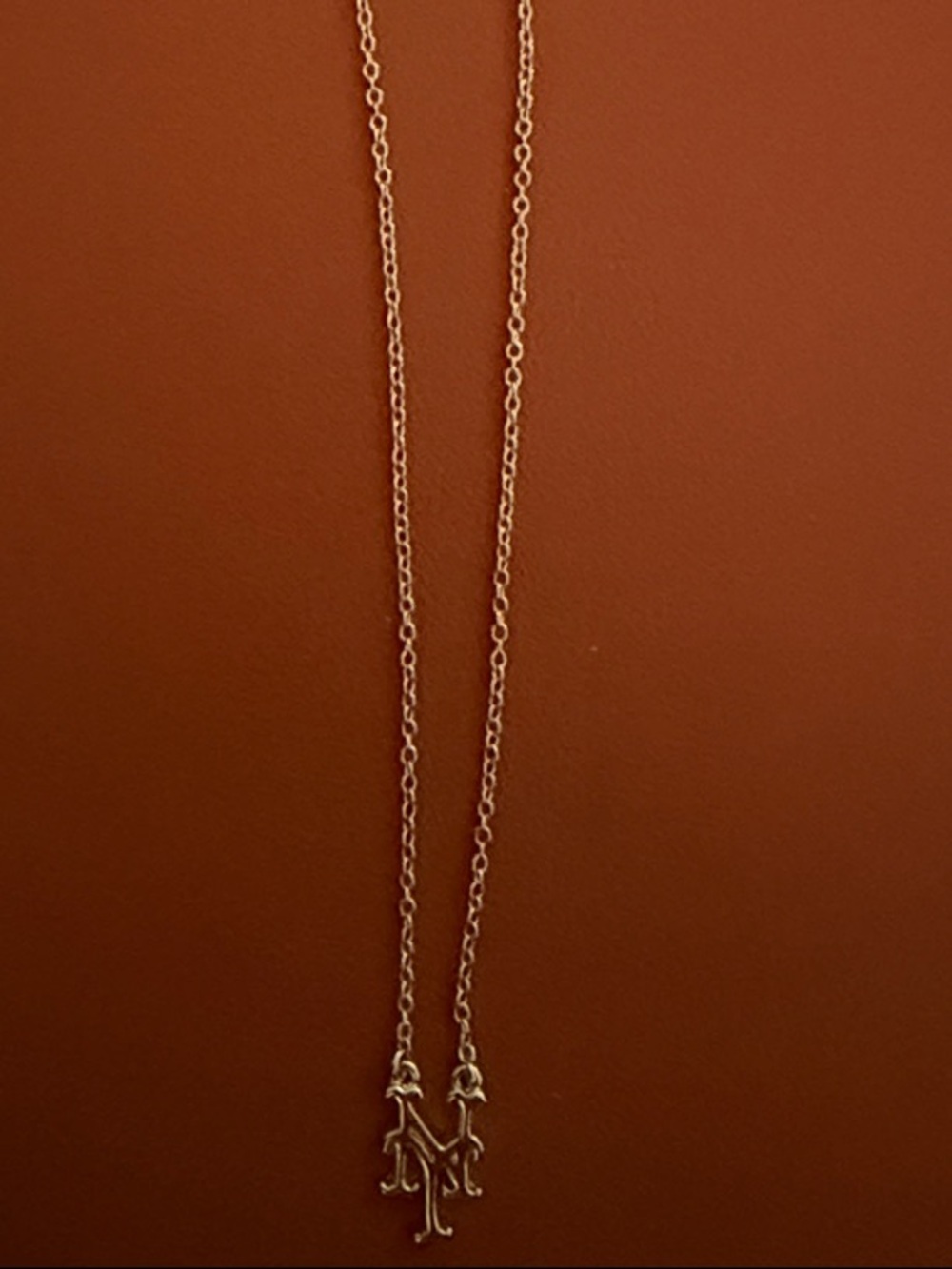MLB Met’s Gold Plated Pendant Necklace